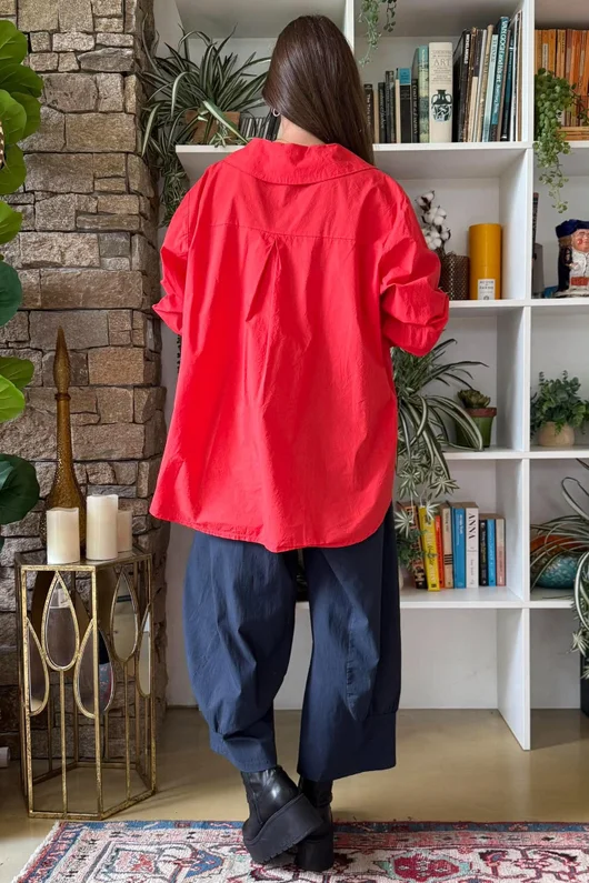 Paloma Tela Peter Pan Blouse Chilli